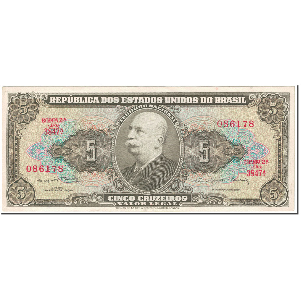 Banconote, Brasile, 5 Cruzeiros, 1964, Undated (1964), KM:176d, SPL