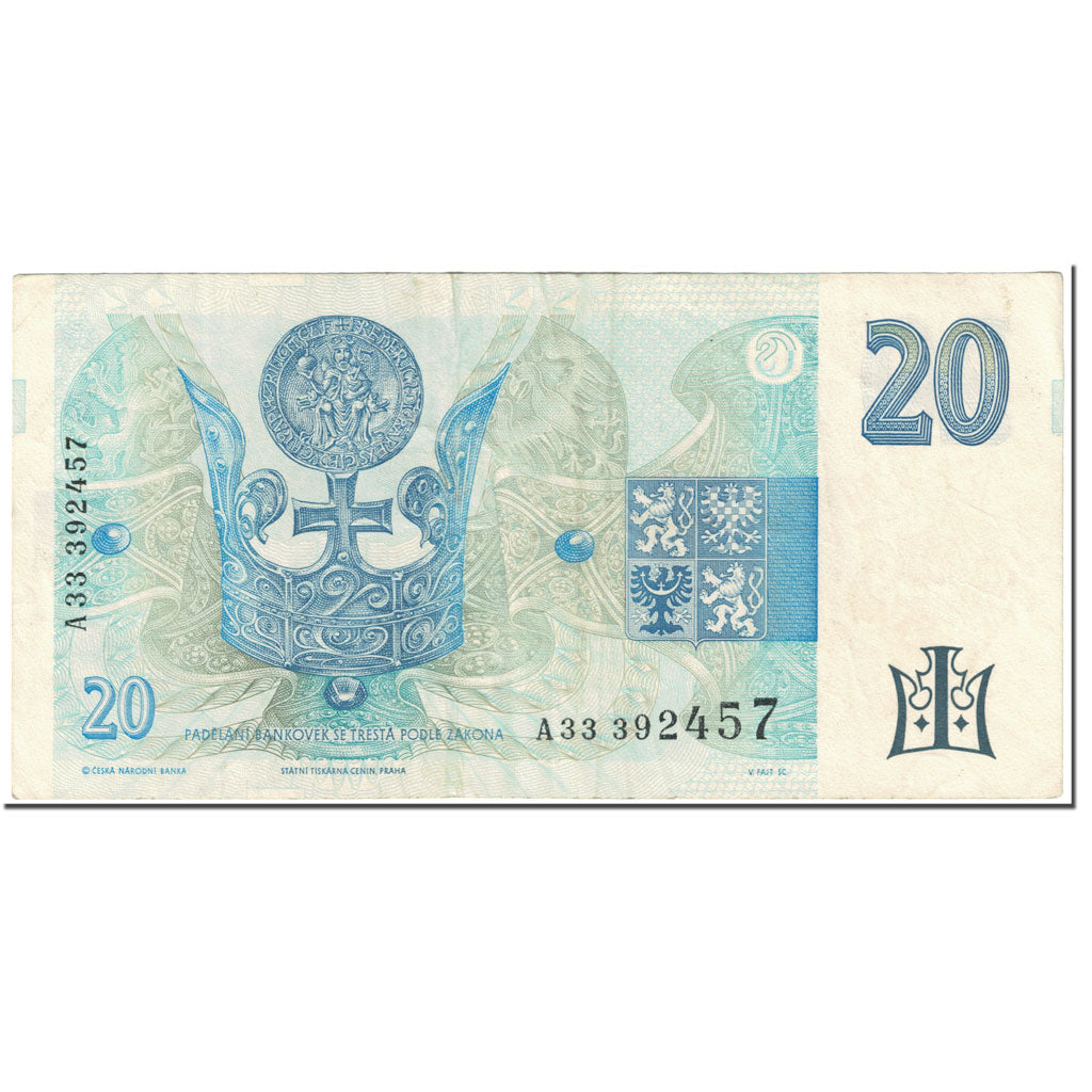Banknote, Czech Republic, 20 Korun, 1994, 1994-04-20, KM:10a, EF(40-45)