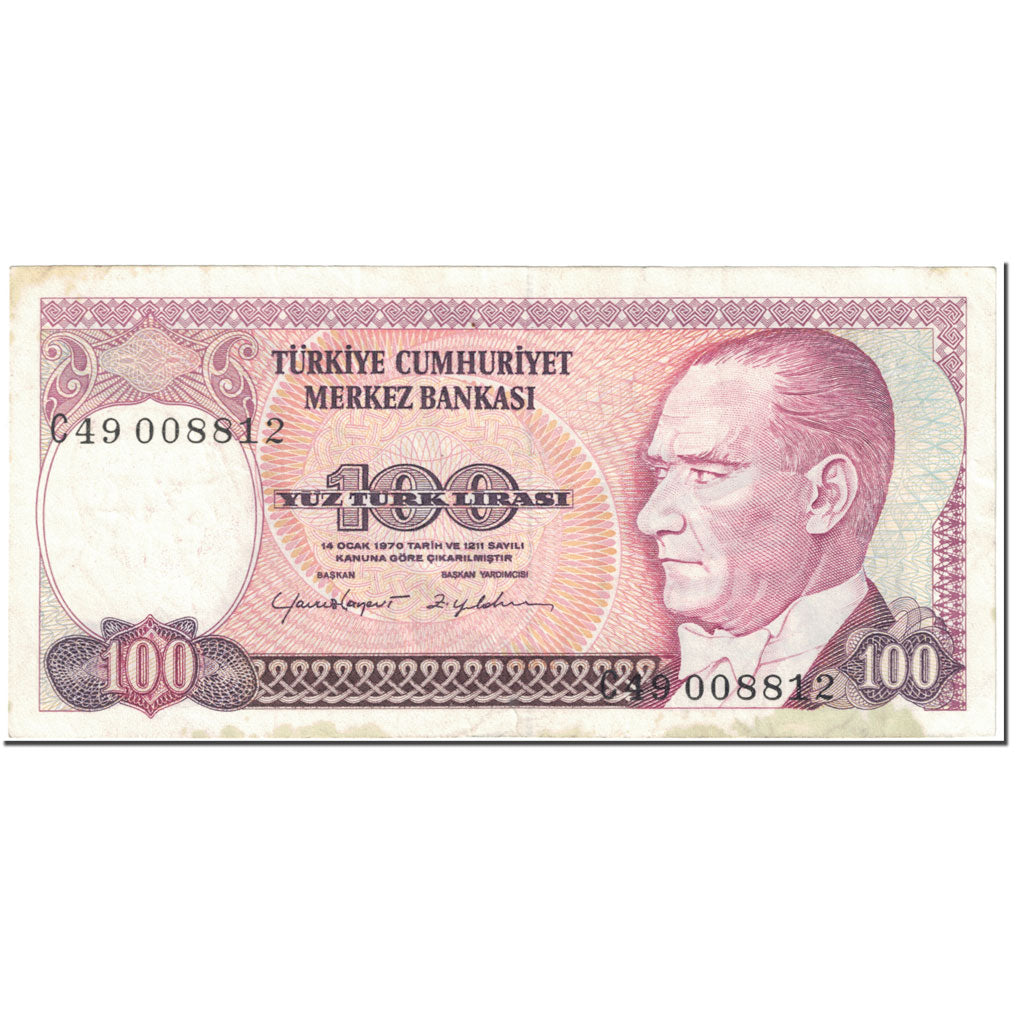 Banknote, Turkey, 100 Lira, 1983, 1983-12-26, KM:194a, VF(20-25)