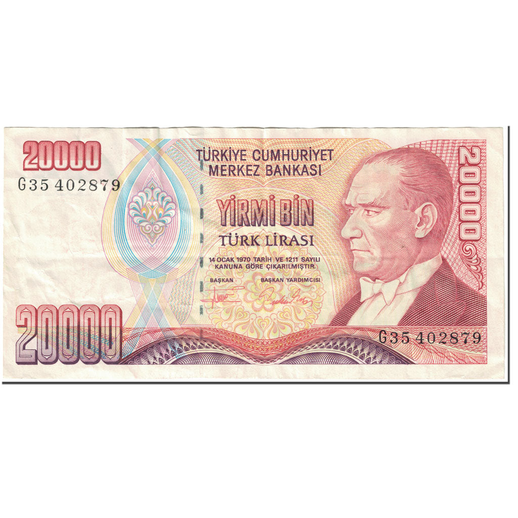 Geldschein, Türkei, 20,000 Lira, 1995-1997, Undated(1995-1997), KM:202, SS