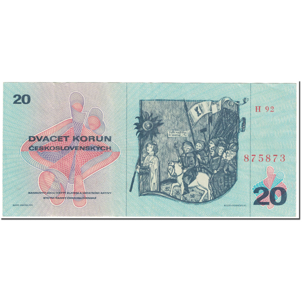 Banknote, Czechoslovakia, 20 Korun, 1970, UNdated (1970), KM:92, UNC(63)