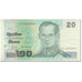 Banknote, Thailand, 20 Baht, 2003, Undated (2003), KM:109, AU(50-53)