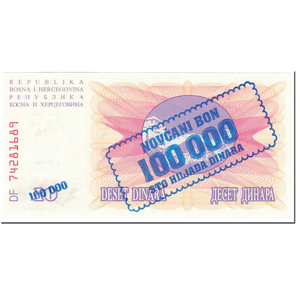 Banknote, Bosnia - Herzegovina, 100,000 Dinara, 1993, 1993-09-01, KM:34a