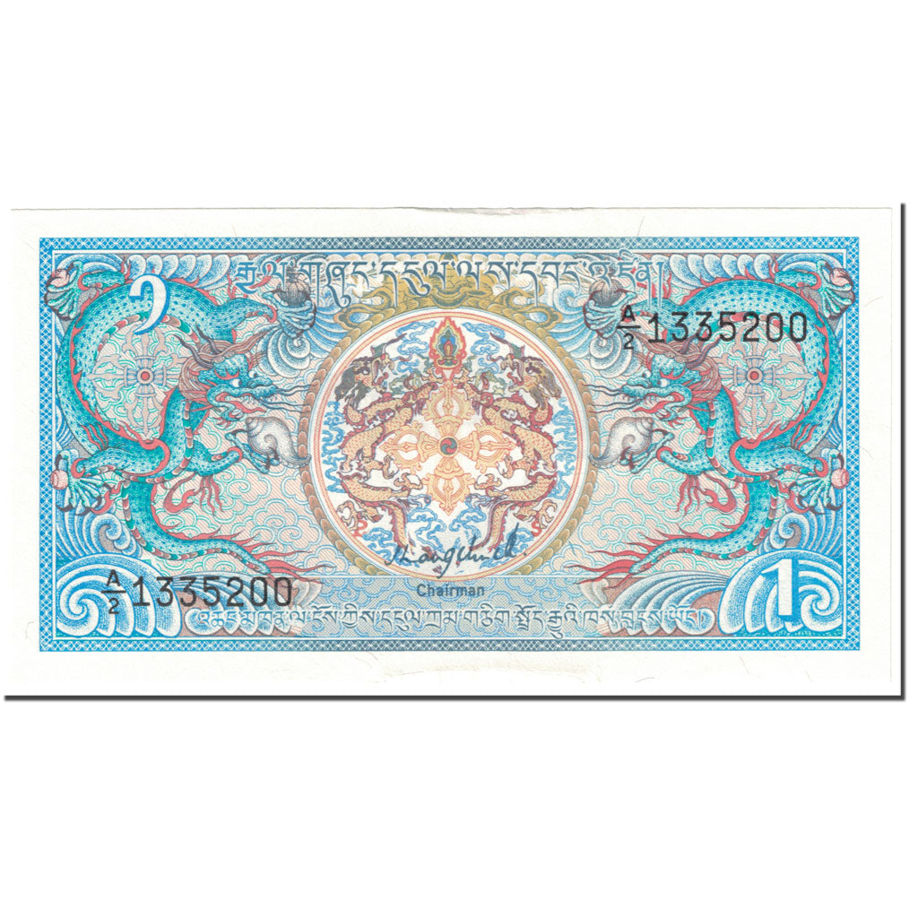 Banknote, Bhutan, 1 Ngultrum, 1986, Undated (1986), KM:12, UNC(60-62)