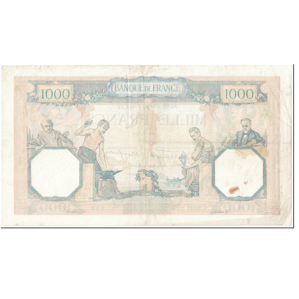 France, 1000 Francs, 1 000 F 1927-1940 ''Cérès et Mercure'', 1940, 1940-04-18