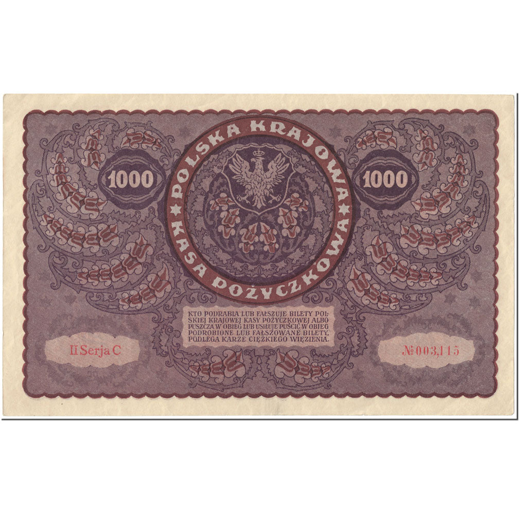Banknote, Poland, 1000 Marek, 1919, 1919-08-23, KM:29, UNC(63)