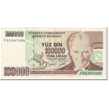 Banknote, Turkey, 100,000 Lira, 1997-2001, Undated(1997-2001), KM:206