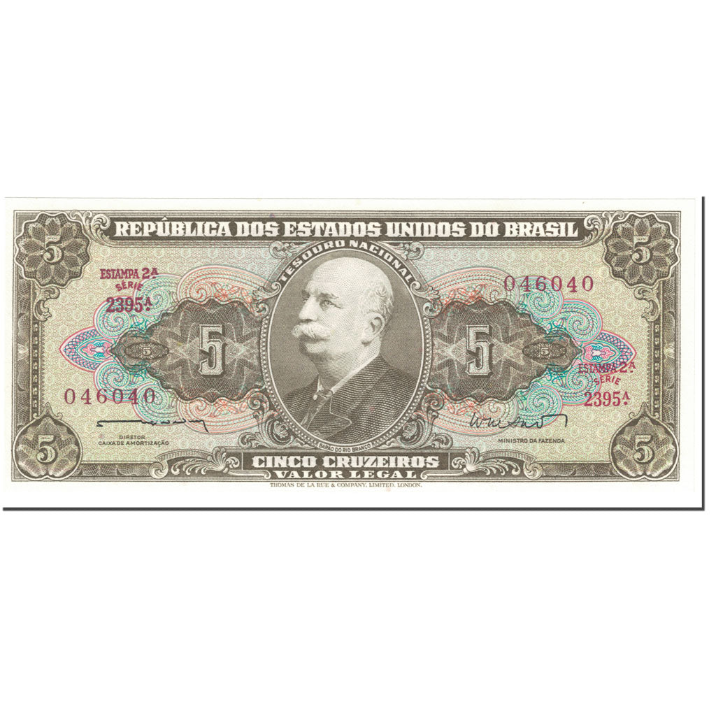 Banconote, Brasile, 5 Cruzeiros, 1962, Undated (1962), KM:176a, FDS