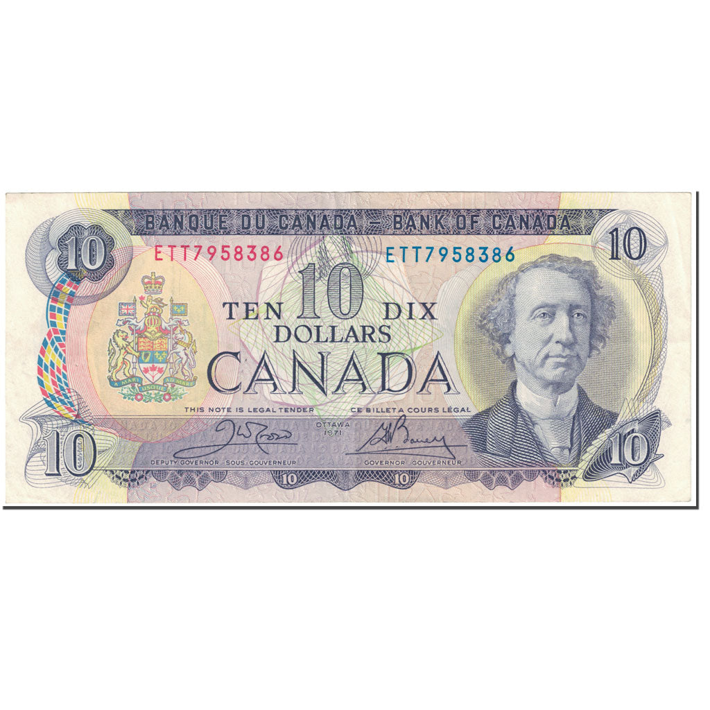 Banknote, Canada, 10 Dollars, 1971, Undated (1971), KM:88d, EF(40-45)