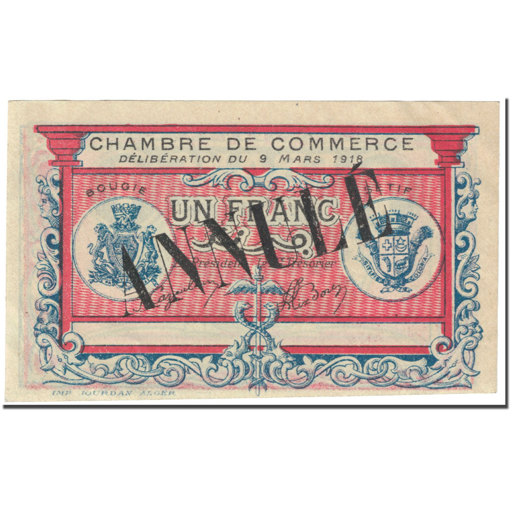 Banknote, Algeria, 1 Franc,  JP.139.07, 1918-03-09, UNC(63)