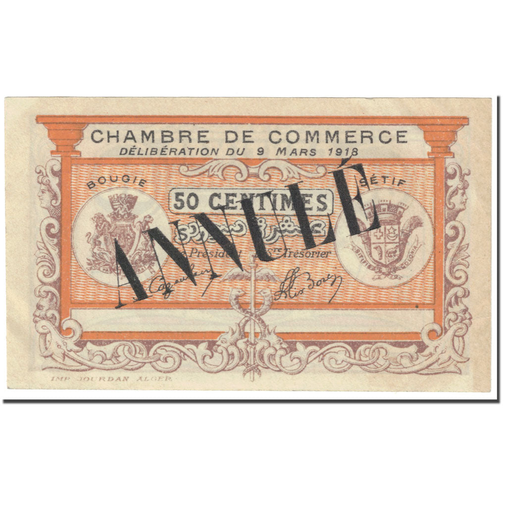 Banknote, Algeria, 50 Centimes, JP.139.04, 1918-03-09, UNC(65-70)