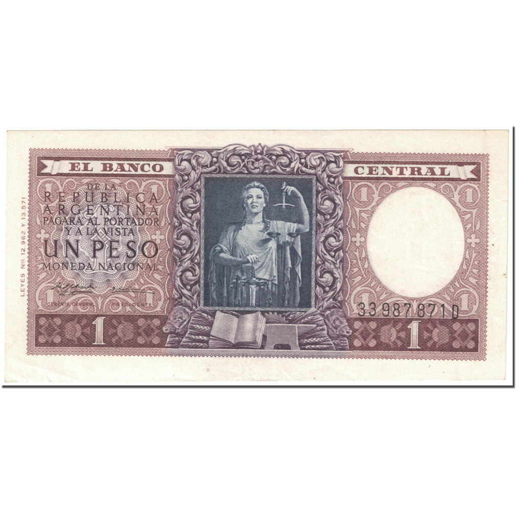 Billete, 1 Peso, 1952-1955, Argentina, undated (1952-1955), KM:260b, SC
