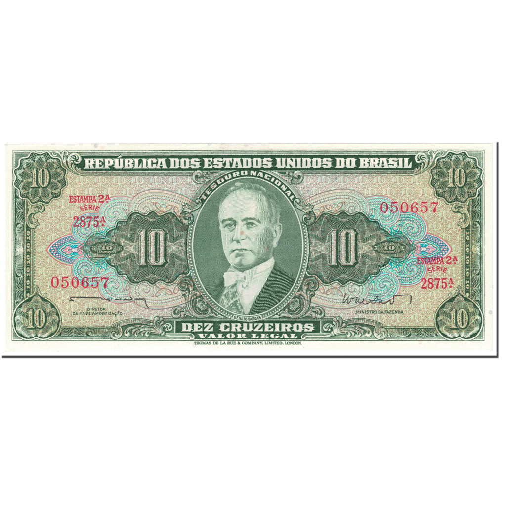 Banknote, Brazil, 10 Cruzeiros, 1962, Undated (1962), KM:177a, UNC(65-70)