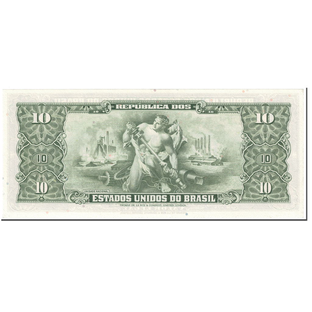Banknote, Brazil, 10 Cruzeiros, 1962, Undated (1962), KM:177a, UNC(65-70)
