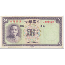 Banknote, China, 5 Yüan, 1937, Undated (1937), KM:80, EF(40-45)