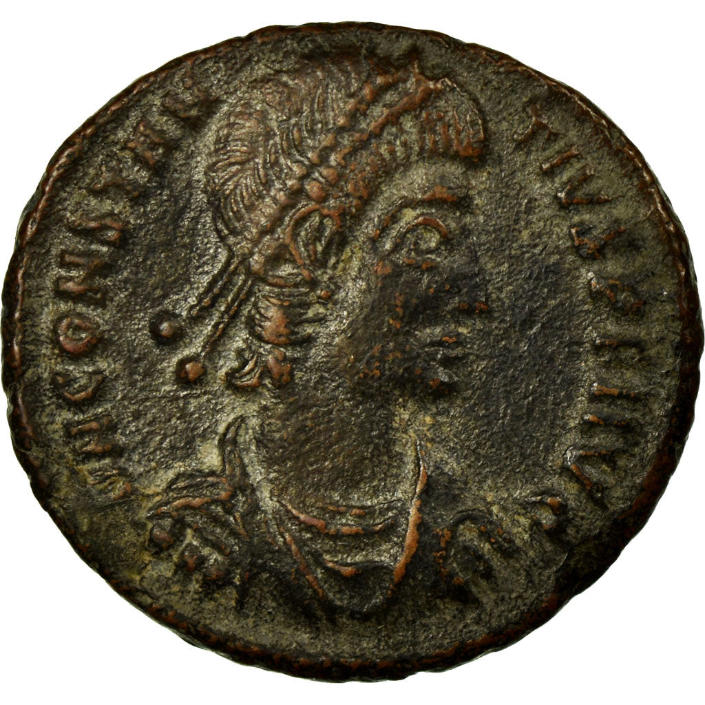 Coin, Constantius II, Nummus, Siscia, AU(55-58), Copper, Cohen:58