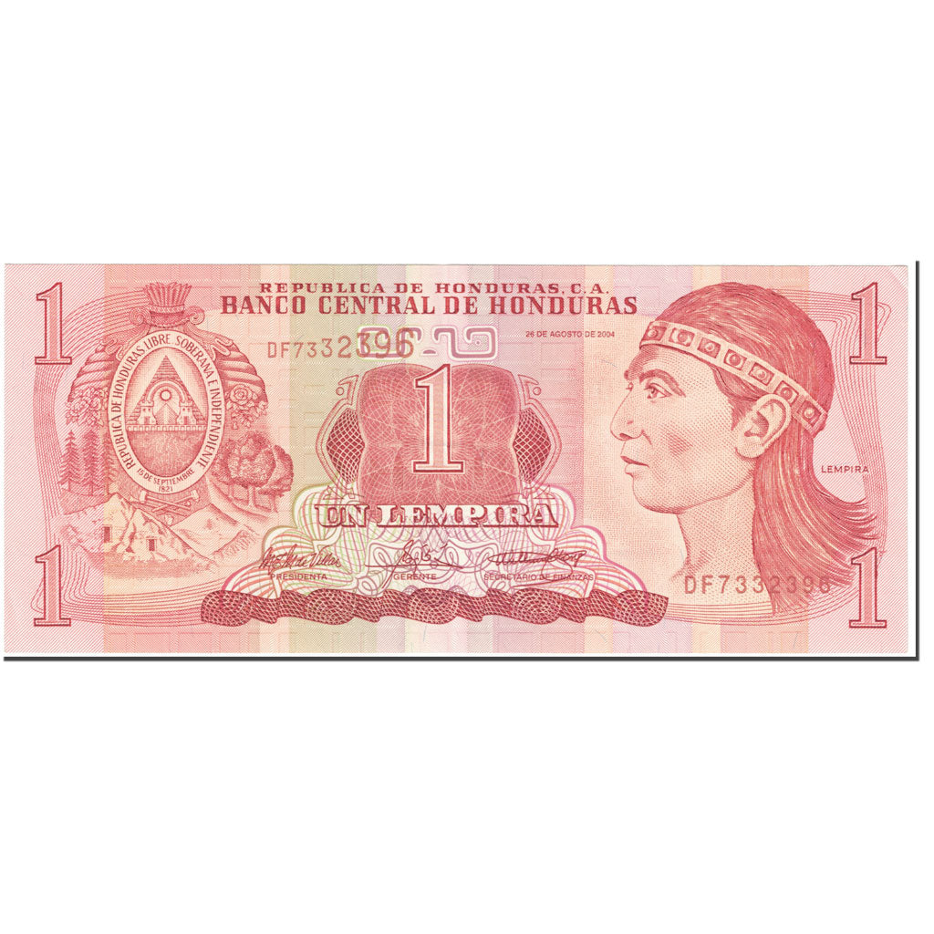 Billet, Honduras, 1 Lempira, 2004, 2004-08-26, KM:84d, SPL+