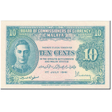 Banknote, MALAYA, 10 Cents, 1941, 1947-07-11, KM:8, UNC(65-70)