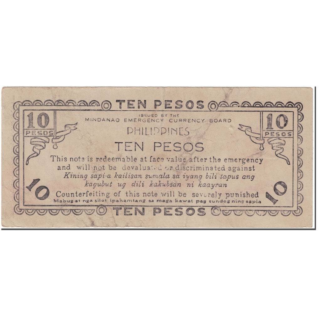 Banknote, Philippines, 10 Pesos, 1943, Undated (1943), KM:S488x2, EF(40-45)