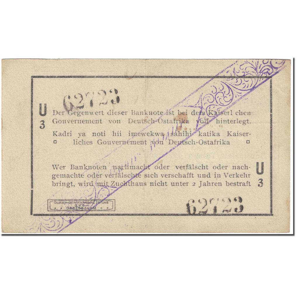 Billet, GERMAN EAST AFRICA, 1 Rupie, 1916, 1916-02-01, KM:19, TTB