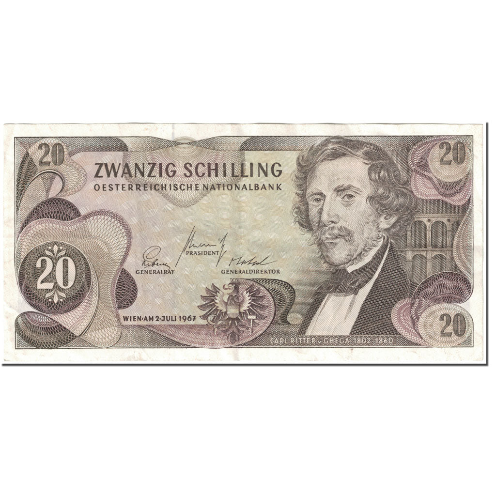 Banconote, Austria, 20 Schilling, 1967, 1967-07-02, KM:142a, MB
