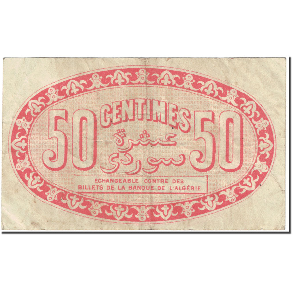 Banknote, Algeria, 50 Centimes, 1915, 1915-01-13, VF(20-25), JP.137.05