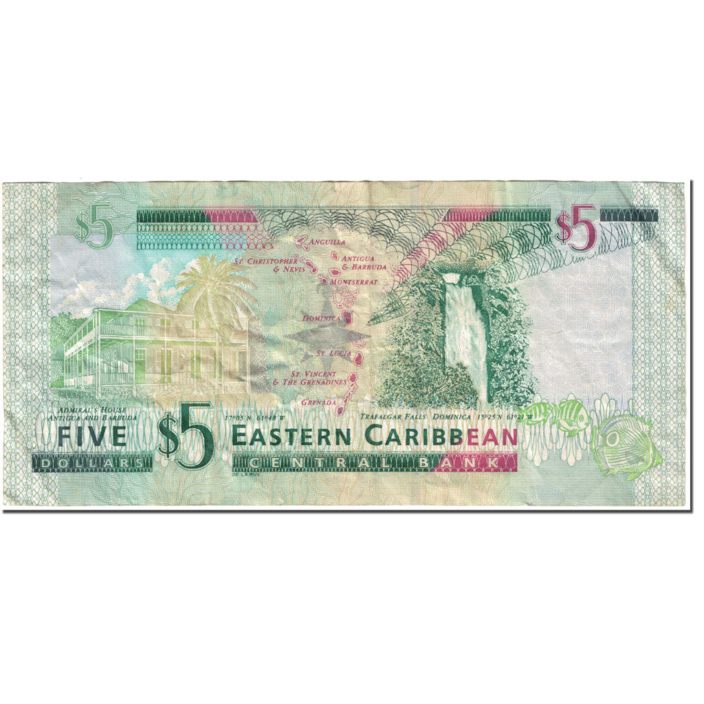 Banknote, East Caribbean States, 5 Dollars, 2008, 2008-04-01, KM:47a, VF(20-25)