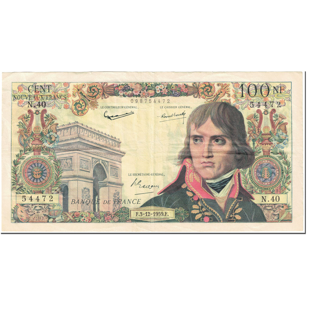 Francia, 100 Nouveaux Francs, 100 NF 1959-1964 ''Bonaparte'', 1959, 1959-12-03