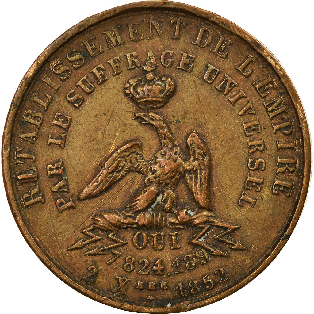 France, Token, Second Empire, Rétablissement de l'Empire par le Suffrage