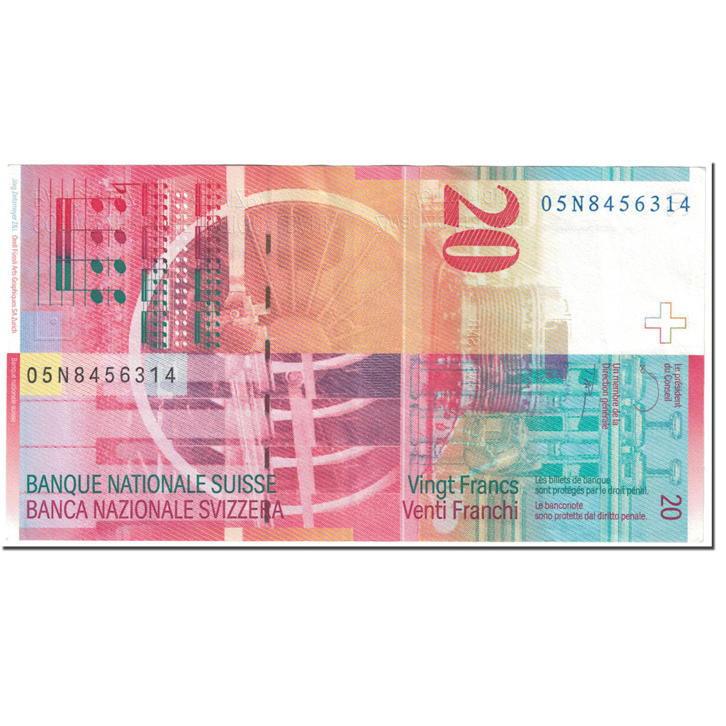 Banknote, Switzerland, 20 Franken, 2005, UNDATED (2005), KM:69d, UNC(60-62)