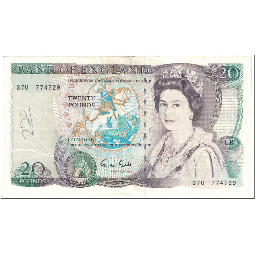 Banknote, Great Britain, 20 Pounds, 1988-1991, Undated (1988-1991), KM:380e