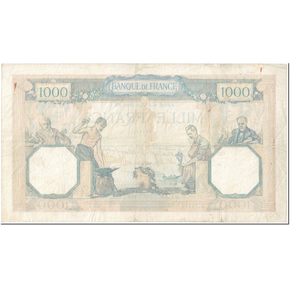 France, 1000 Francs, 1 000 F 1927-1940 ''Cérès et Mercure'', 1940, 1940-06-20