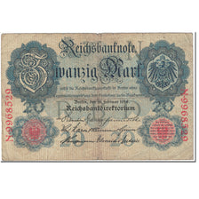 Billete, 20 Mark, 1914, Alemania, 1914-02-19, KM:46b, RC