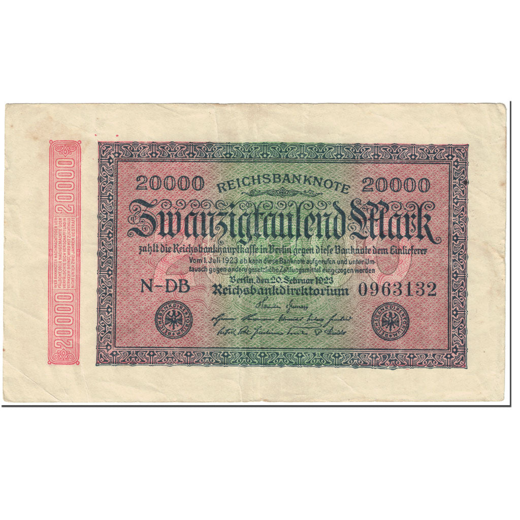 Billet, Allemagne, 20,000 Mark, 1923, 1923-02-20, KM:85b, TB+