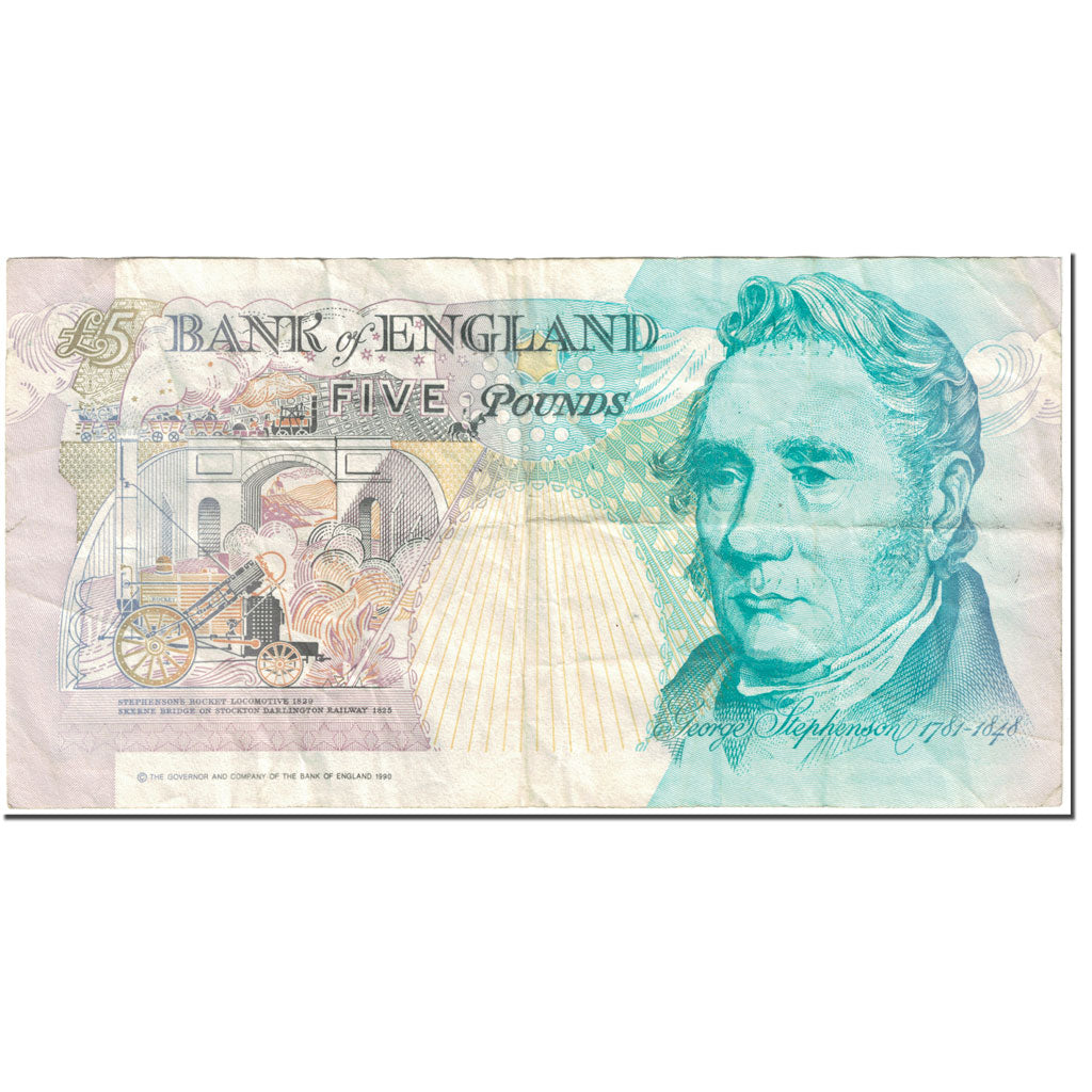 Banknote, Great Britain, 5 Pounds, 1991, Undated (1991-1998), KM:382b, VF(20-25)