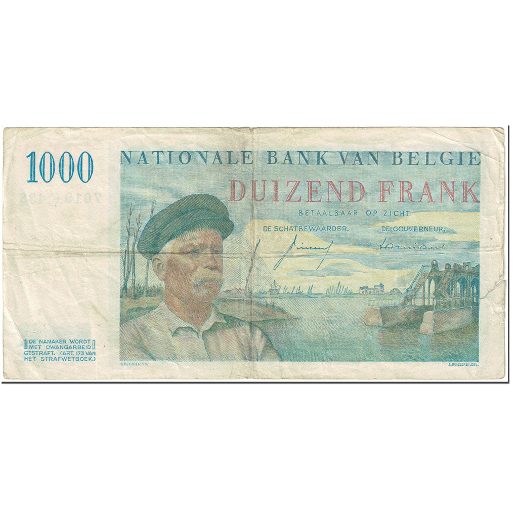 Banknote, Belgium, 1000 Francs, 1957, 1957-10-28, KM:131a, VF(30-35)