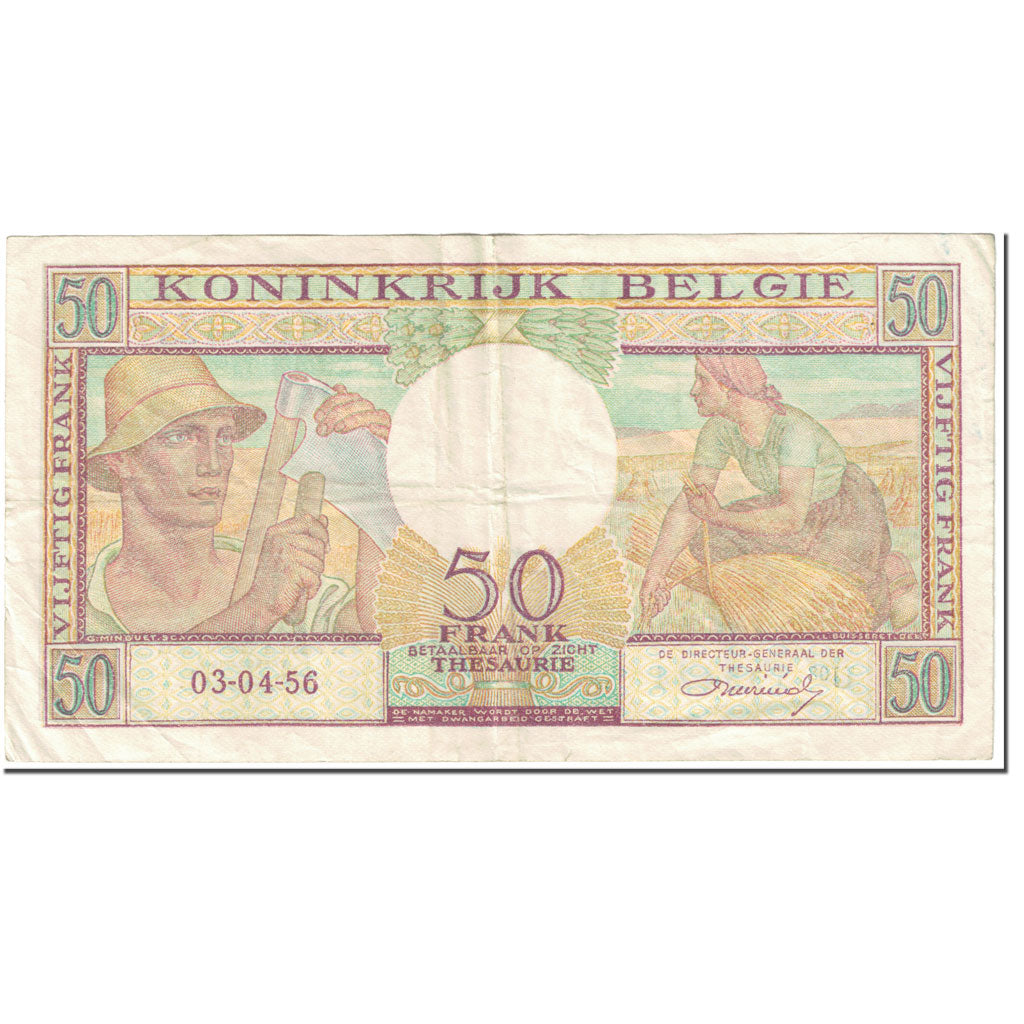 Banknote, Belgium, 50 Francs, 1956, 1956-04-03, KM:133a, EF(40-45)
