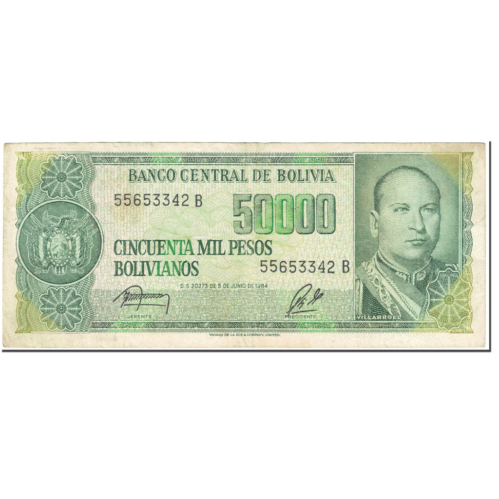 Billete, 50,000 Pesos Bolivianos, 1984, Bolivia, 1984-06-05, KM:170a, BC