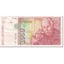 Banknote, Spain, 2000 Pesetas, 1992, 1992-04-24, KM:164, EF(40-45)