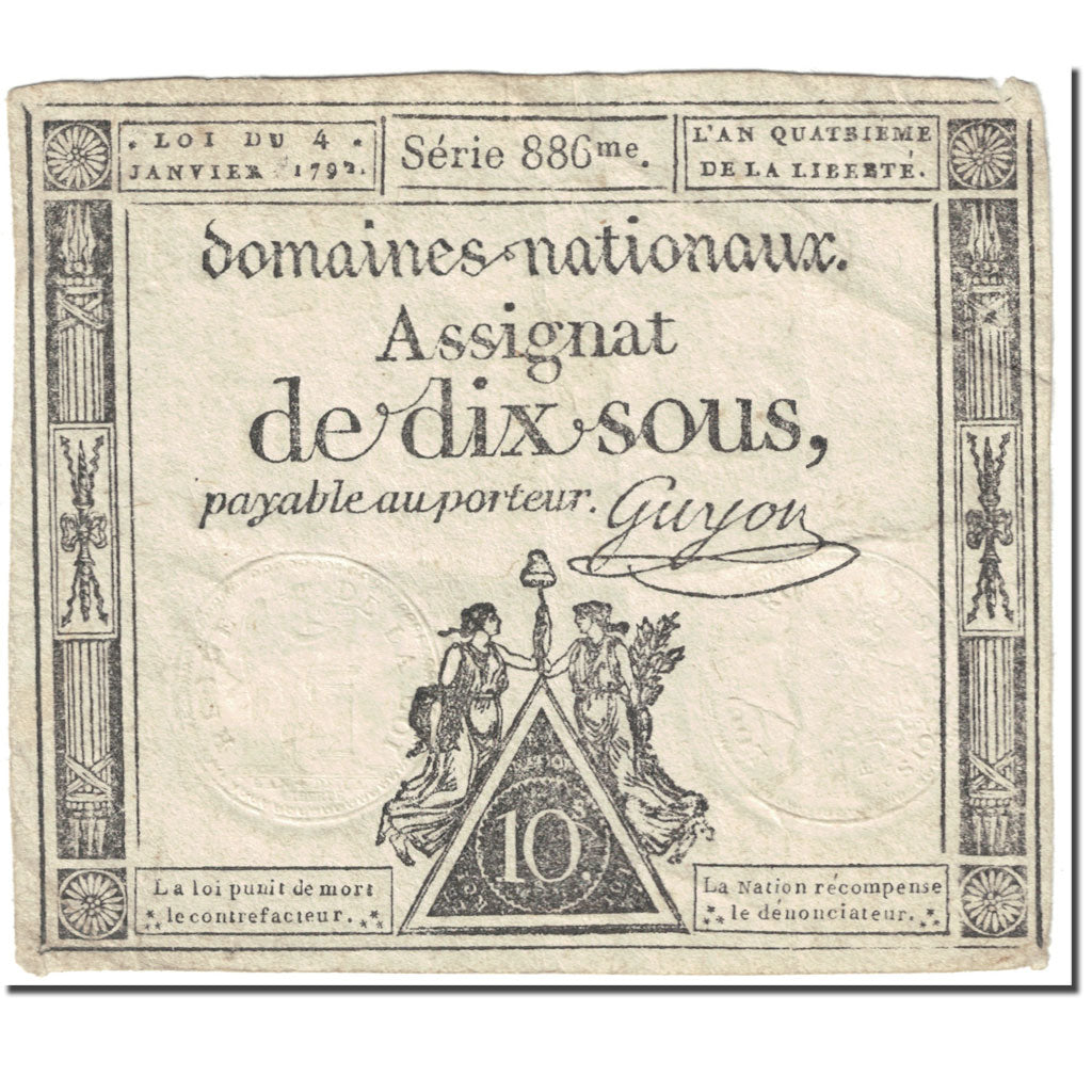 France, 10 Sous, 1792, 1792-01-04, EF(40-45), KM:A53