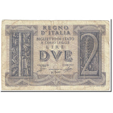 Banknote, Italy, 2 Lire, 1939, 1939-11-14, KM:27, VG(8-10)