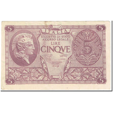 Banknote, Italy, 5 Lire, 1944, 1944-11-23, KM:31b, VF(20-25)