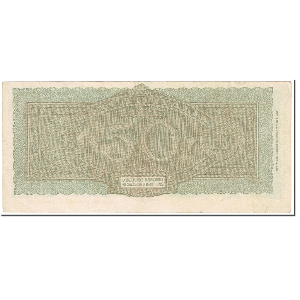 Banknote, Italy, 50 Lire, 1944, 1944-12-10, KM:74a, EF(40-45)