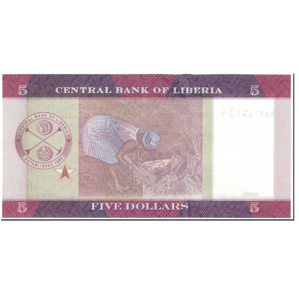 Banknote, Liberia, 5 Dollars, 2016, Undated (2016), KM:26d, UNC(65-70)