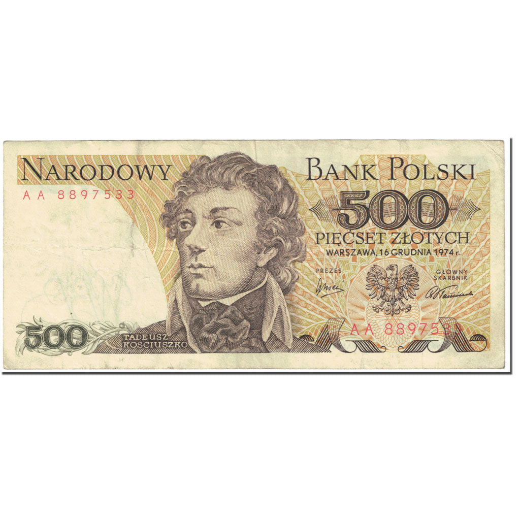 Banknote, Poland, 500 Zlotych, 1974, 1974-12-16, KM:145a, VF(20-25)