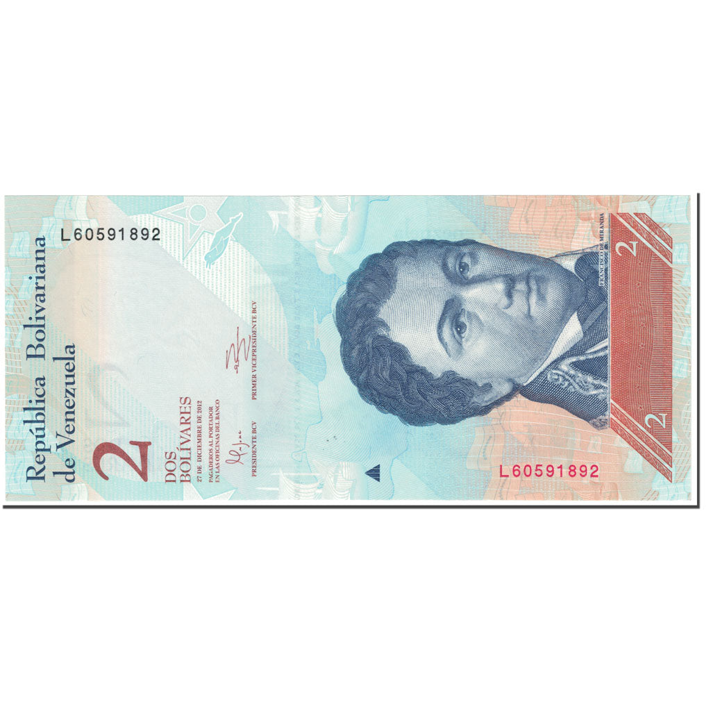 Banknote, Venezuela, 2 Bolivares, 2012, 2012-12-27, KM:88b, UNC(65-70)