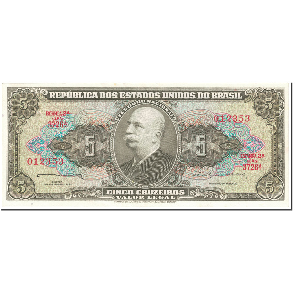 Banconote, Brasile, 5 Cruzeiros, 1964, Undated (1964), KM:176c, SPL