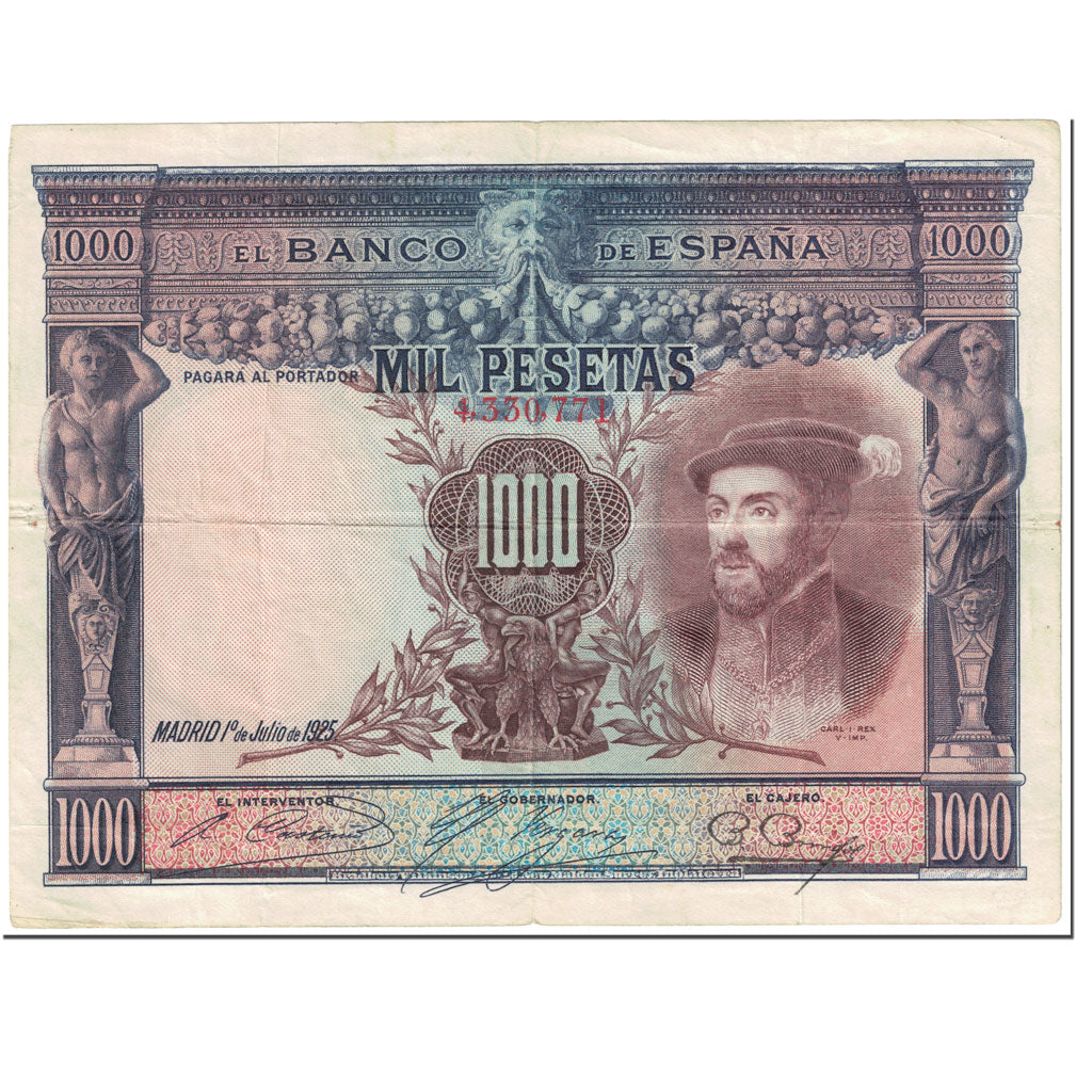 Banknote, Spain, 1000 Pesetas, 1925, 1925-07-01, KM:70c, VF(20-25)
