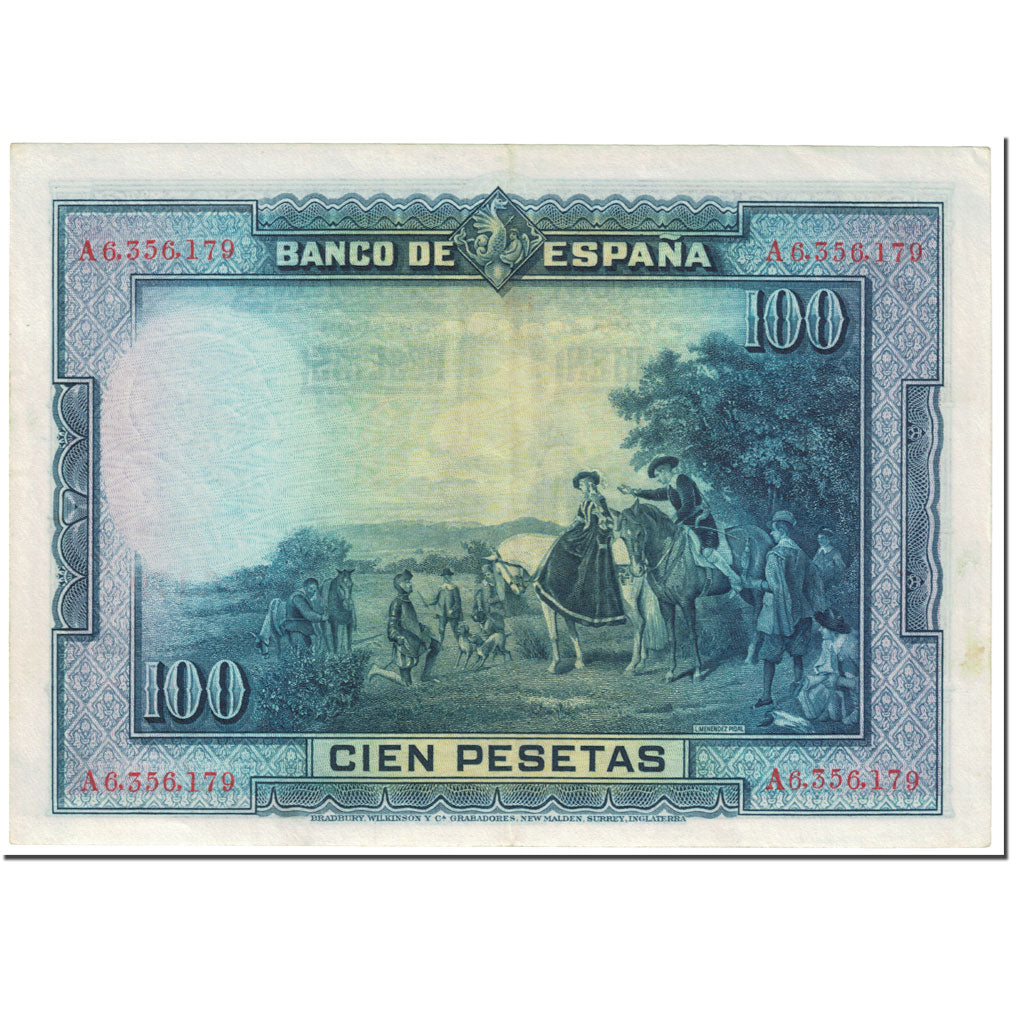 Banknote, Spain, 100 Pesetas, 1928, 1928-08-15, KM:76a, AU(50-53)