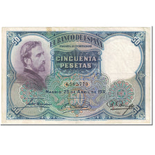 Banknote, Spain, 50 Pesetas, 1931, 1931-04-25, KM:82, VF(20-25)